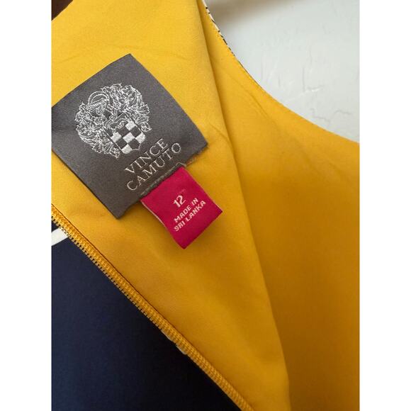 Vince Camuto | Navy White Floral Maxi Dress | 10 - Picture 2 of 4